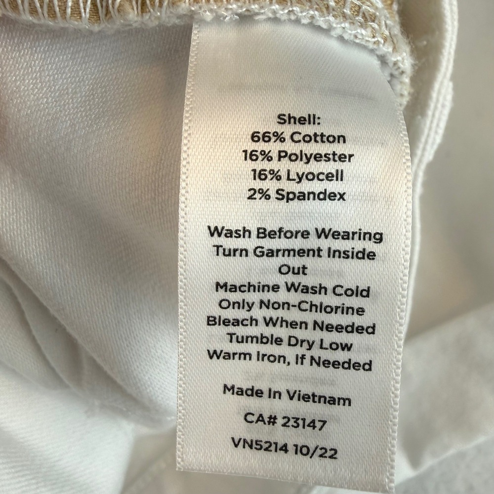 Talbots Girlfriend Denim Shorts 16 White 9" Inseam Stretch Cuffed Mid Rise - Picture 8 of 12